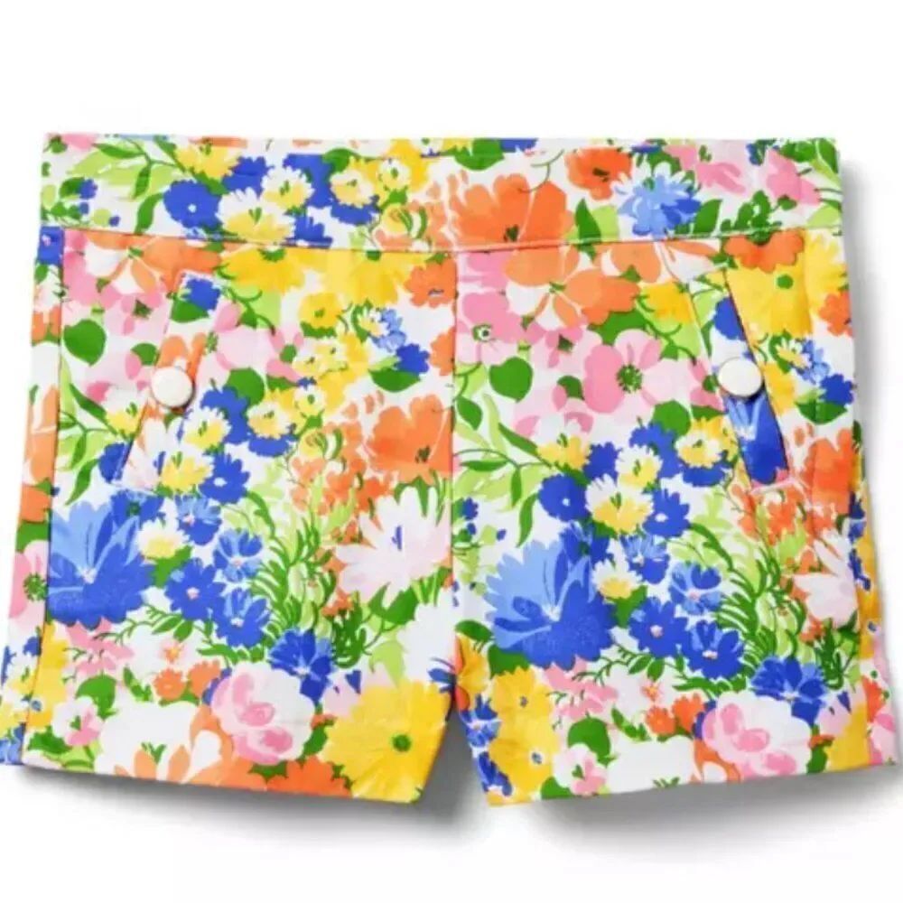 Janie and Jack 100048844 Girl Golden Floral Floral Canvas Short size 12 NWT